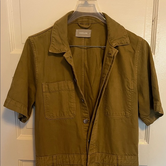 Everlane Supersoft Jean Coverall Size 12 Fennel / Khaki / Tan - Picture 2 of 5